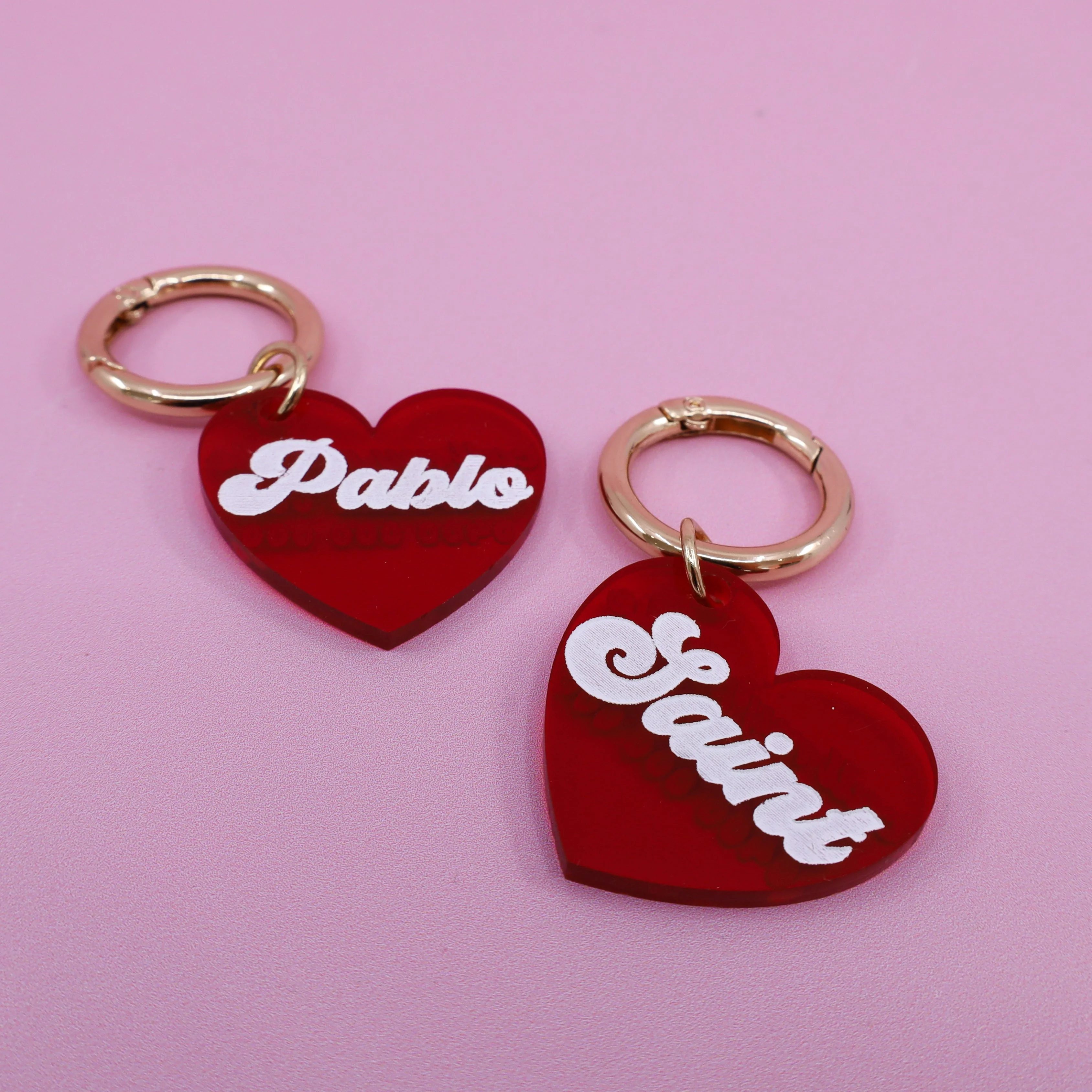 Personalised Pet ID Tag: Red Heart - Image 8