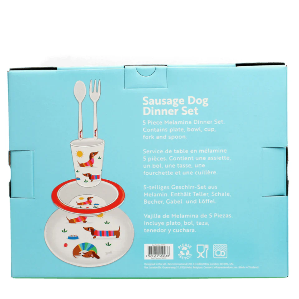Rex London: Melamine Dinner Set - Sausage Dog - Image 3