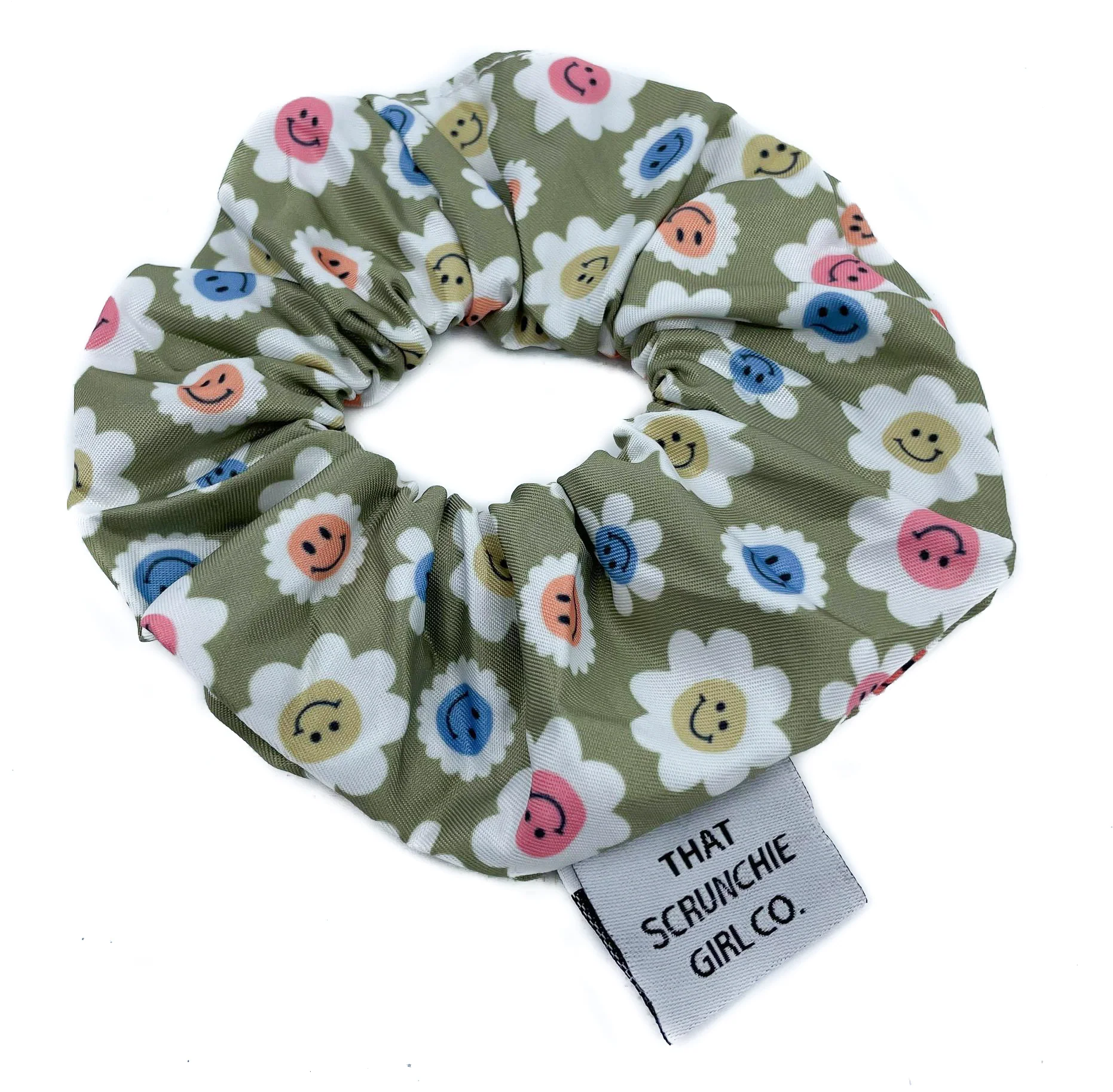 Smiley Flowers Scrunchie