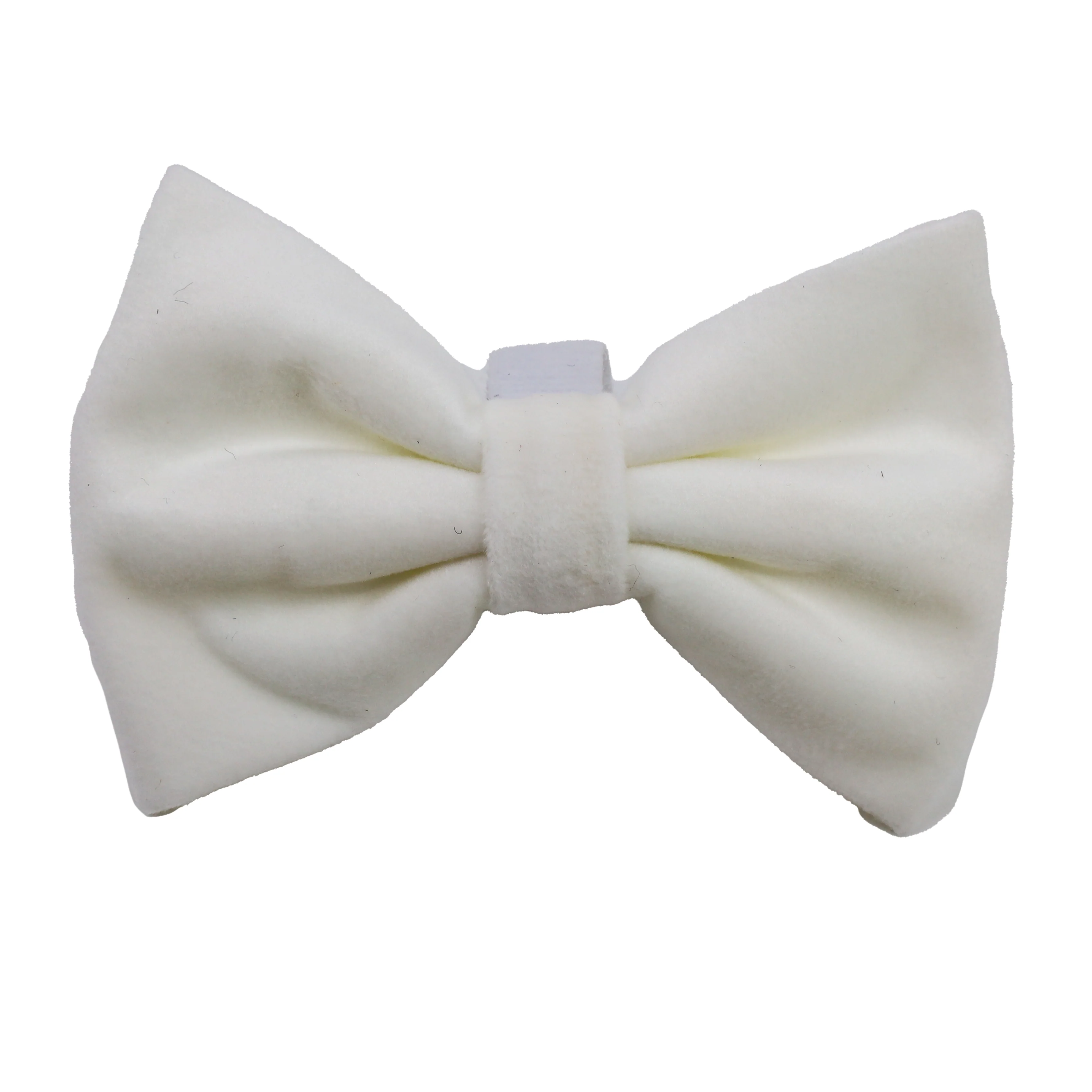 White Velvet Bow Tie - Image 3